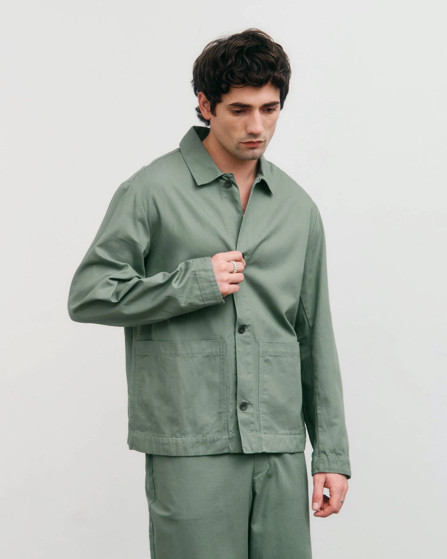Rotholz Herren vegan Jacke Workwear Leaf Green – Ansicht 2