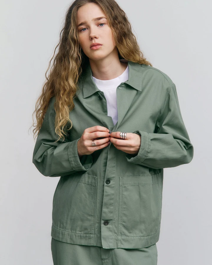 Rotholz Damen vegan Jacke Workwear Leaf Green