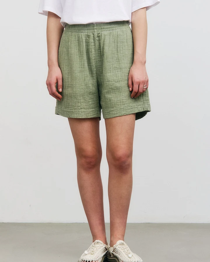 Rotholz Damen vegan Shorts Muslin Green Mist