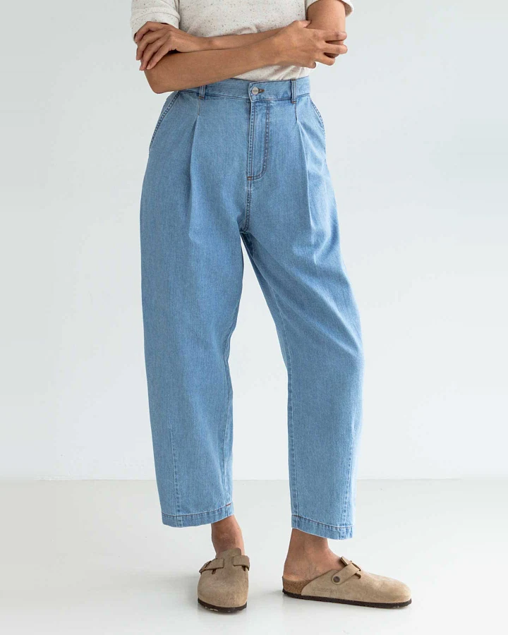 TWOTHIRDS Damen vegan Jeans Haruku Denim Hellblau