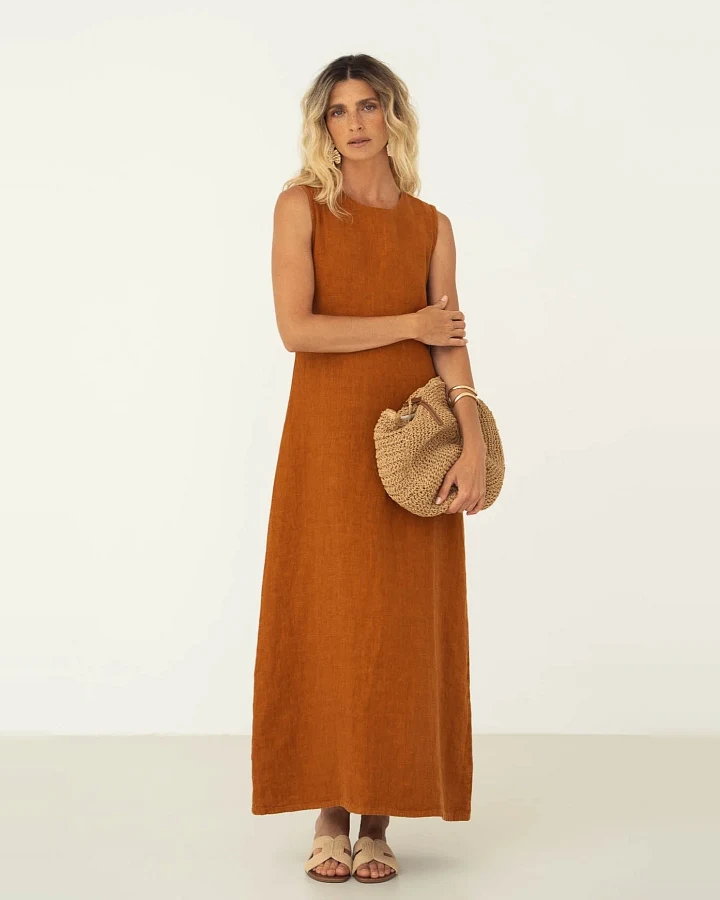 Näz Damen vegan Kleid Leonie Brown