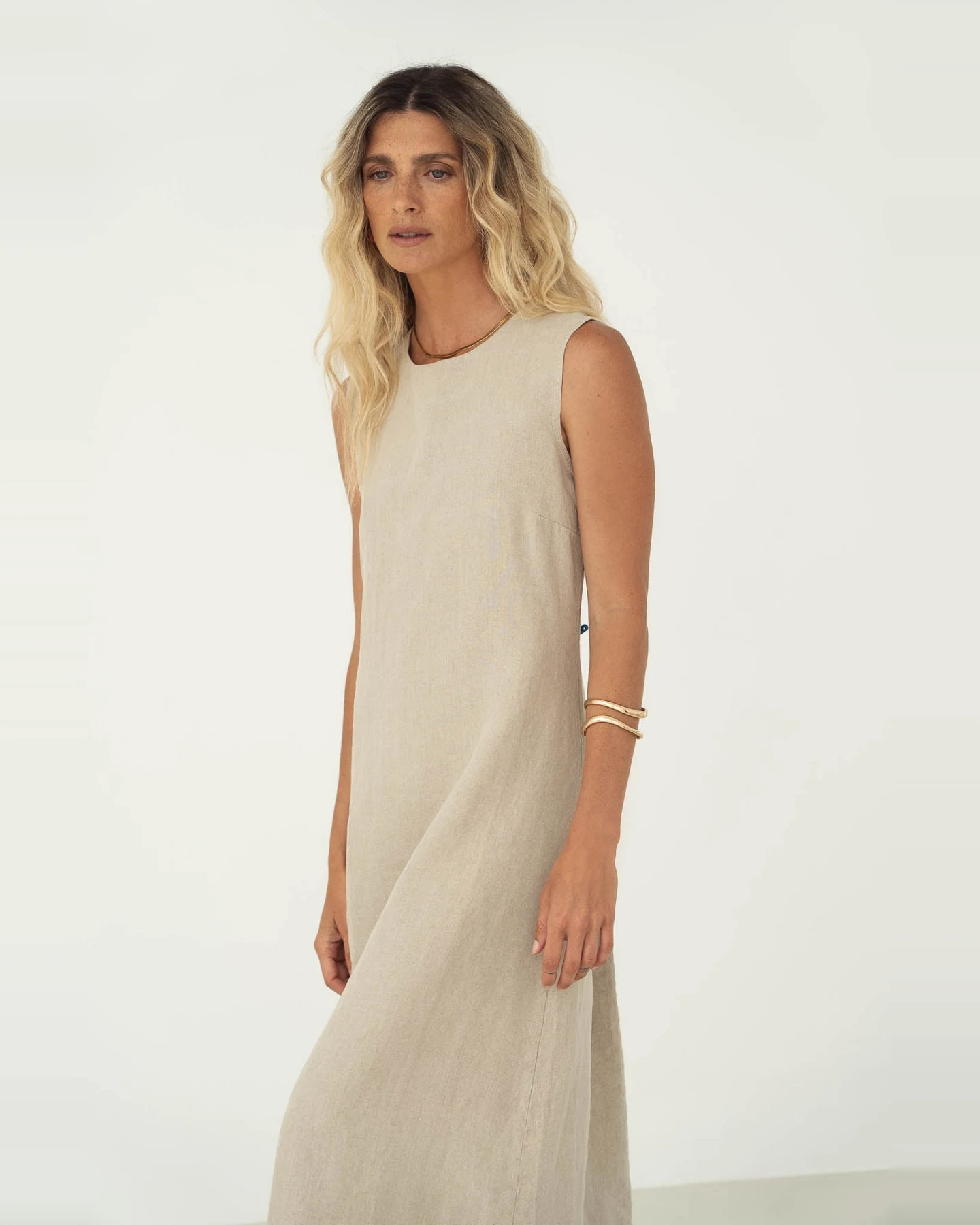 Näz Damen vegan Kleid Leonie Beige – Ansicht 2