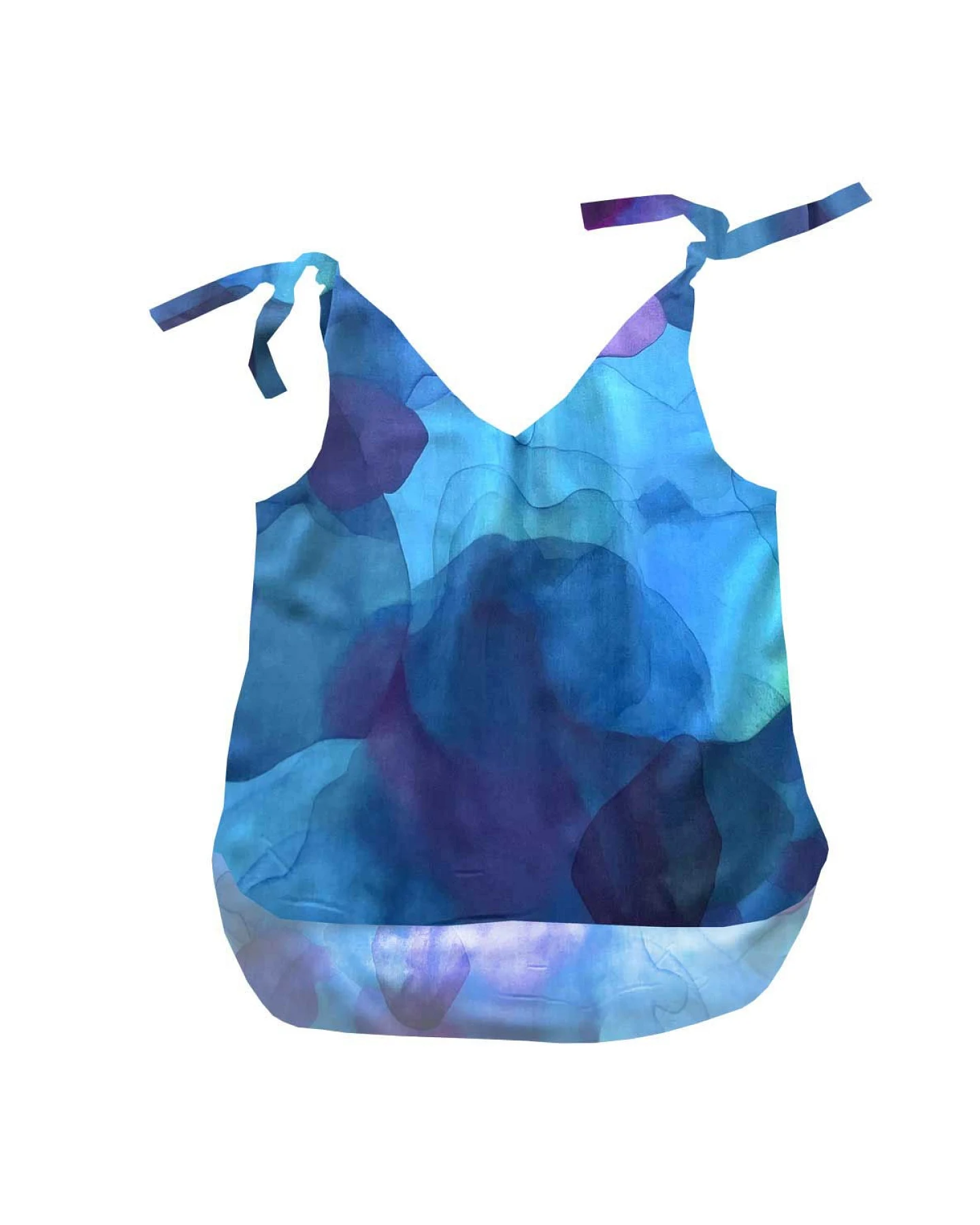 WiDDA Damen vegan Top Slip Bowie Dark Clouds Blau – Ansicht 2