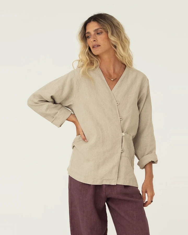 Näz Damen vegan Hemd Emilia Beige