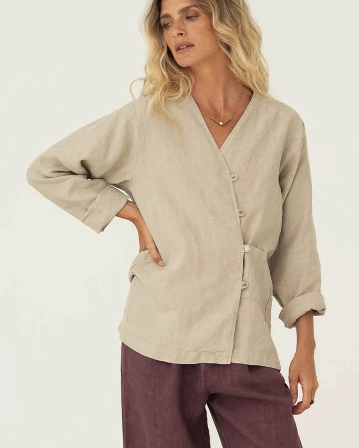Näz Damen vegan Hemd Emilia Beige