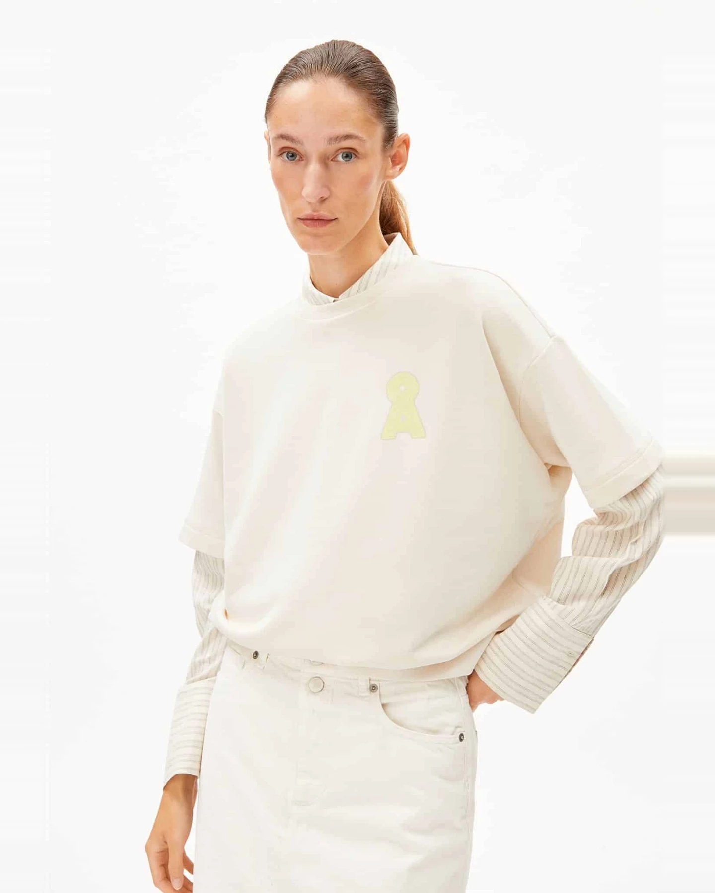 ARMEDANGELS Damen vegan Top Bamikaa Weiß – Ansicht 2