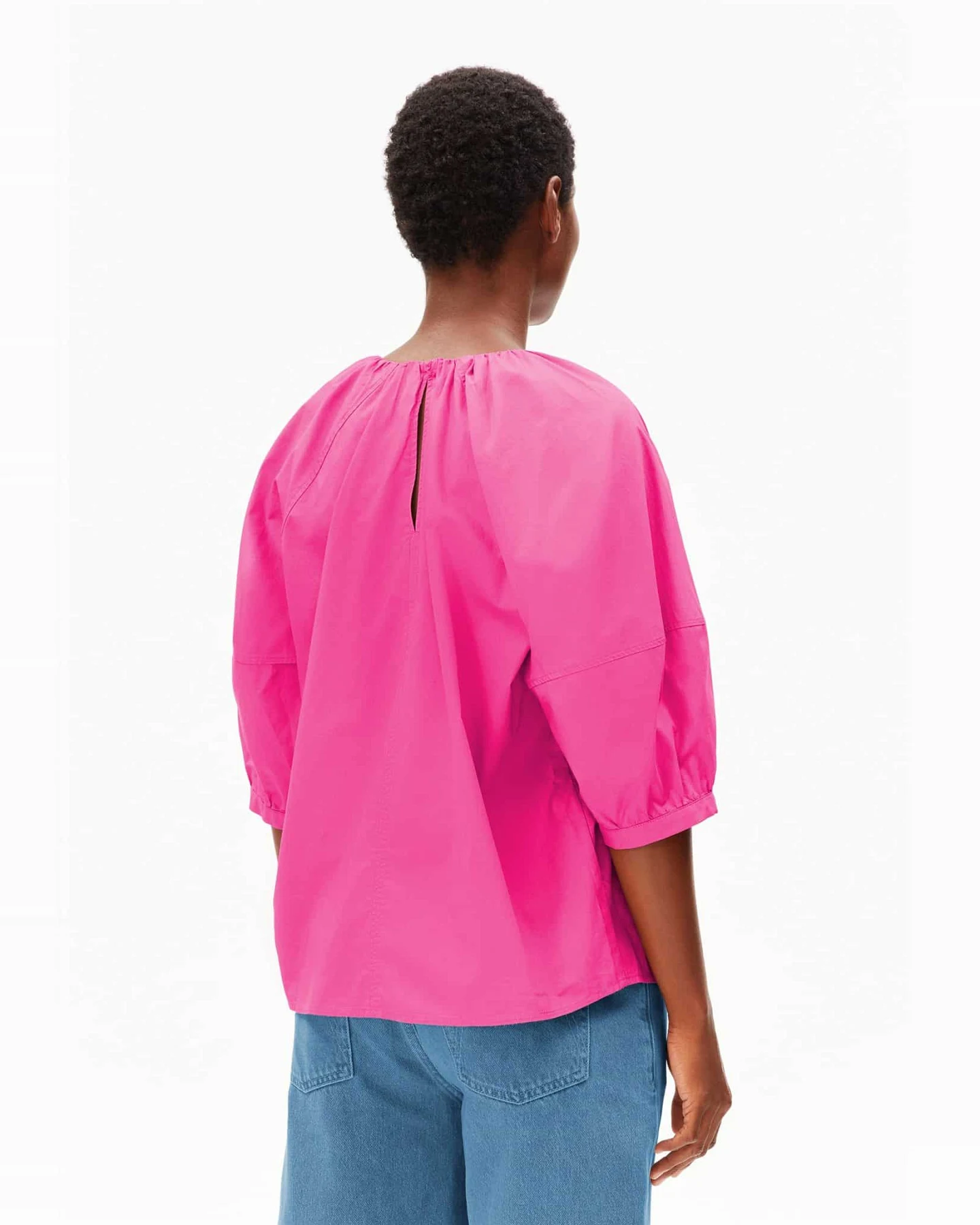ARMEDANGELS Damen vegan Bluse Popeline Ballonärmel Rosa – Ansicht 2