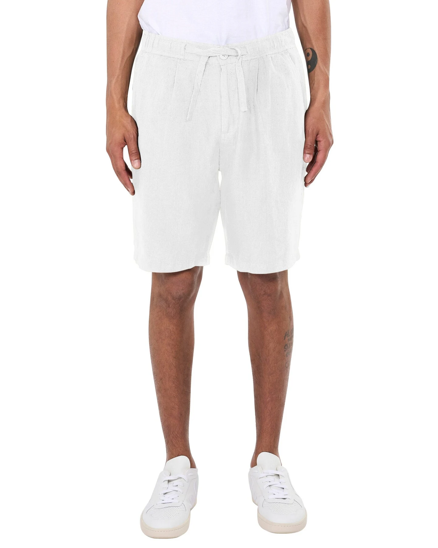 KnowledgeCotton Apparel Herren vegan Shorts Locker Hellweiß – Ansicht 2