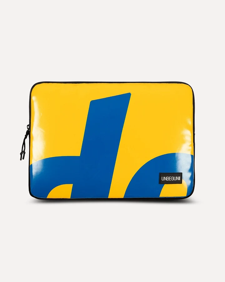 UNBEGUN Herren vegan Laptop-Hülle Druck Gelb/Blau