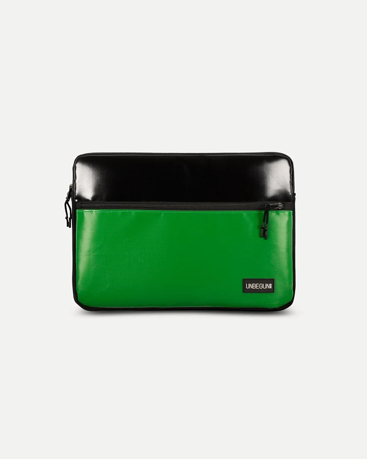 UNBEGUN Herren vegan Laptop-Tasche Mit Fronttasche Schwarz/Grün