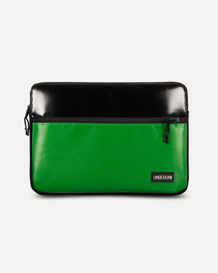 UNBEGUN Herren vegan Laptop-Tasche Mit Fronttasche Schwarz/Grün