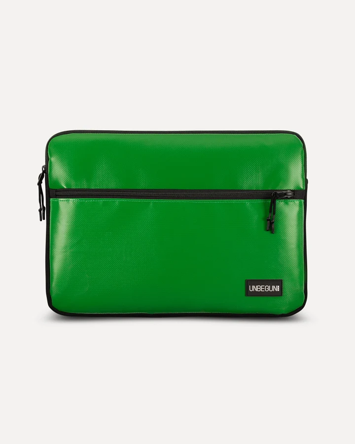 UNBEGUN Herren vegan Laptop-Hülle Mit Fronttasche Grün