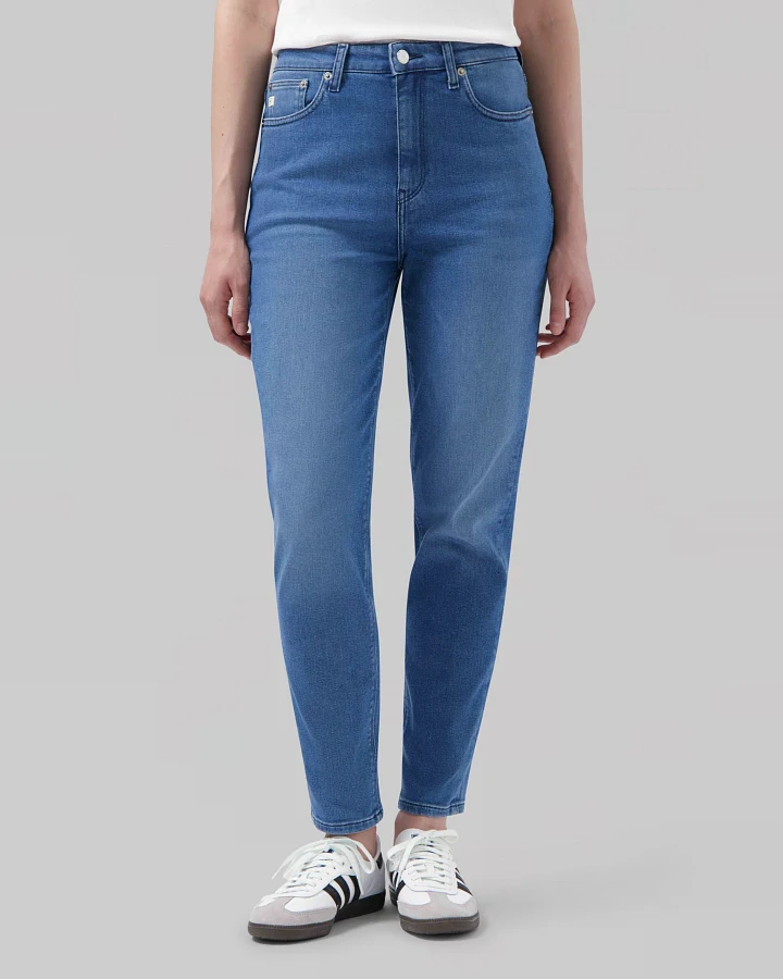 MUD Jeans Damen vegan Jeans Mams Stretch Tapered Authentic Indigo