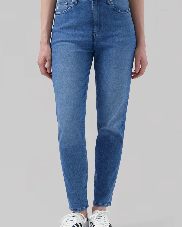 MUD Jeans Damen vegan Jeans Mams Stretch Tapered Authentic Indigo