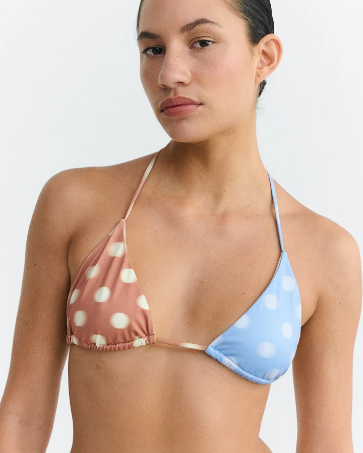 Thinking MU Damen vegan Bikinioberteil Calabria Verstellbar Braun/Blau