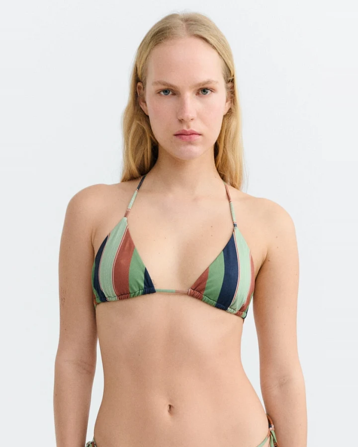 Thinking MU Damen vegan Bikinioberteil Verstellbar Calabria Mehrfarbig Gestreift