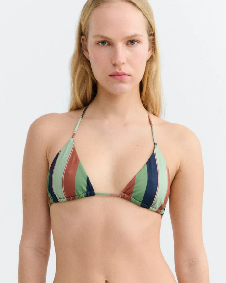 Thinking MU Damen vegan Bikinioberteil Verstellbar Calabria Mehrfarbig Gestreift