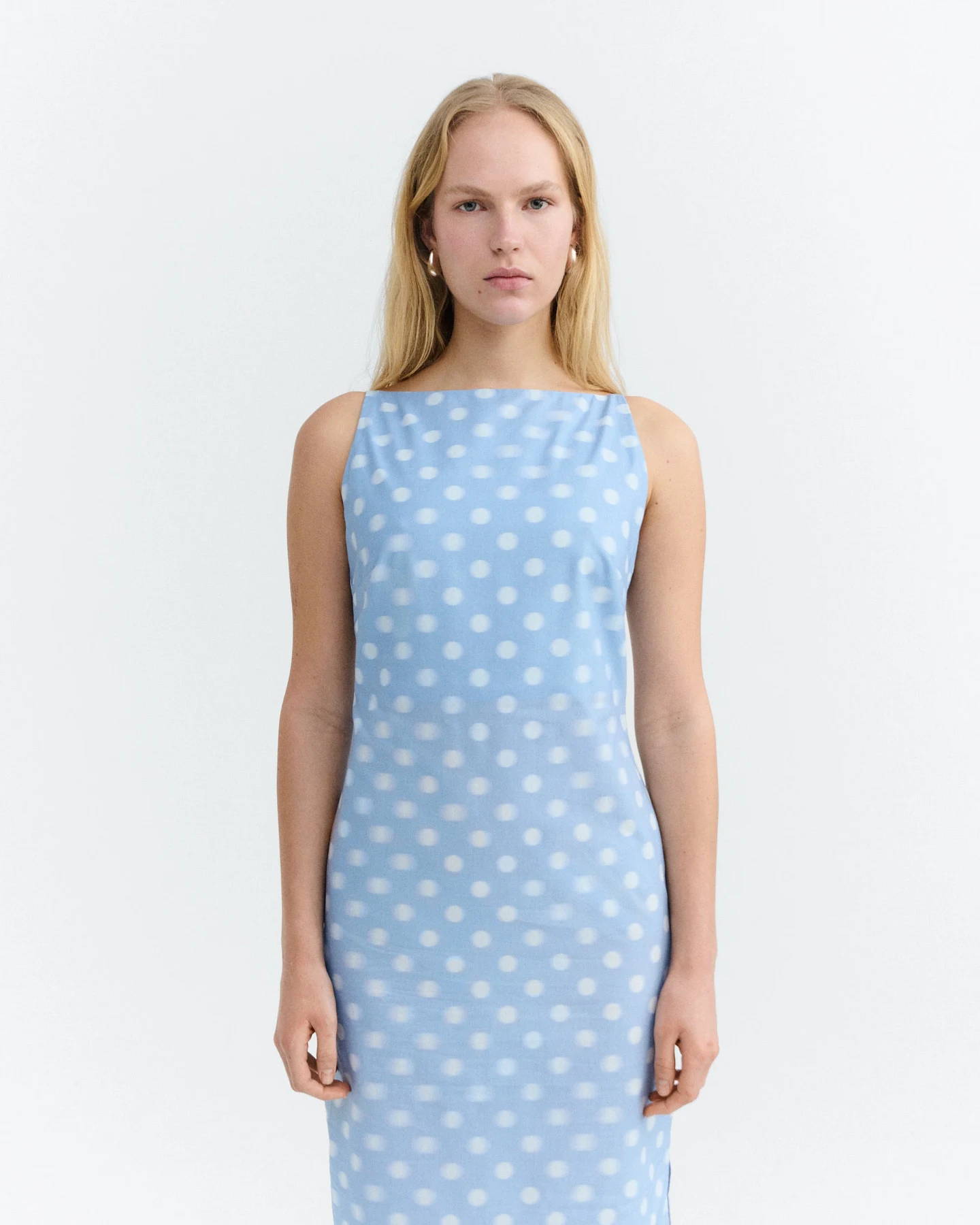 Thinking MU Damen vegan Kleid Sunniva Blau Polka Dots – Ansicht 2
