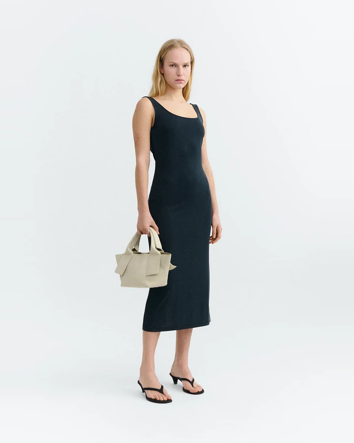 Thinking MU Damen vegan Kleid Adu Slim Schwarz