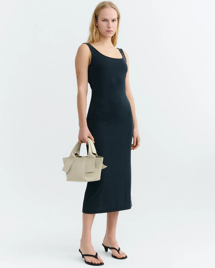 Thinking MU Damen vegan Kleid Adu Slim Schwarz