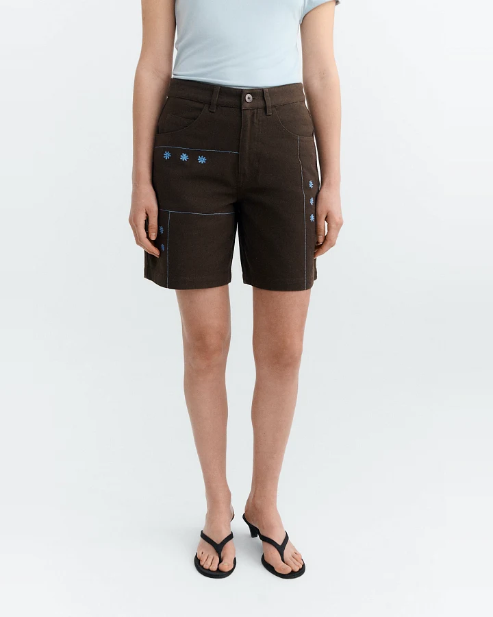 Thinking MU Damen vegan Shorts Handbestickte Sole Mio Luisa Braun