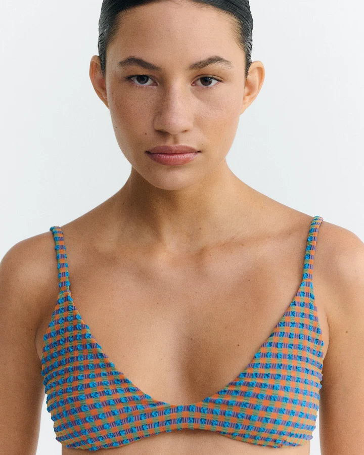 Thinking MU Damen vegan Bikinioberteil Positano Orange/ Blau