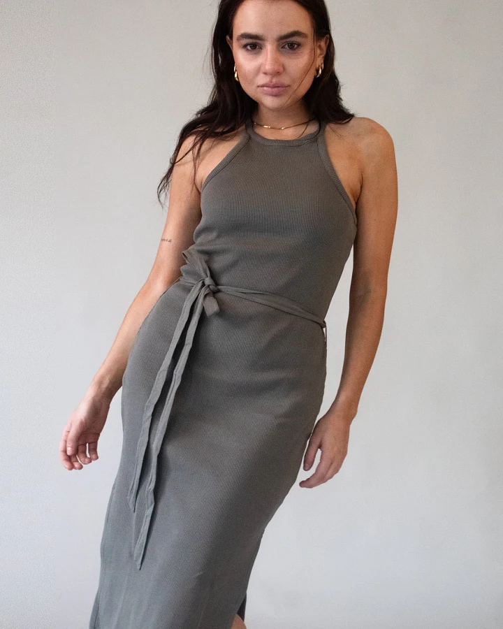 Marenika Damen vegan Kleid Bella Olive