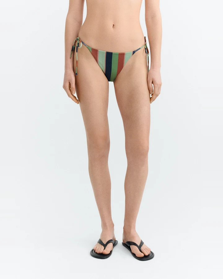Thinking MU Damen vegan Bikiniunterteil Palermo Verstellbar Gestreift Multicolor