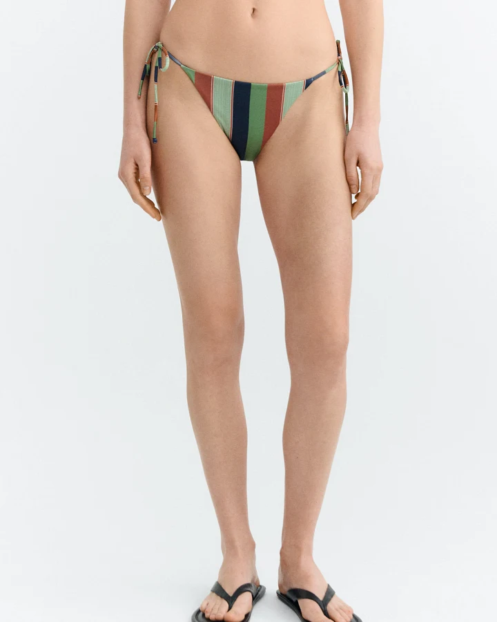 Thinking MU Damen vegan Bikiniunterteil Palermo Verstellbar Gestreift Multicolor