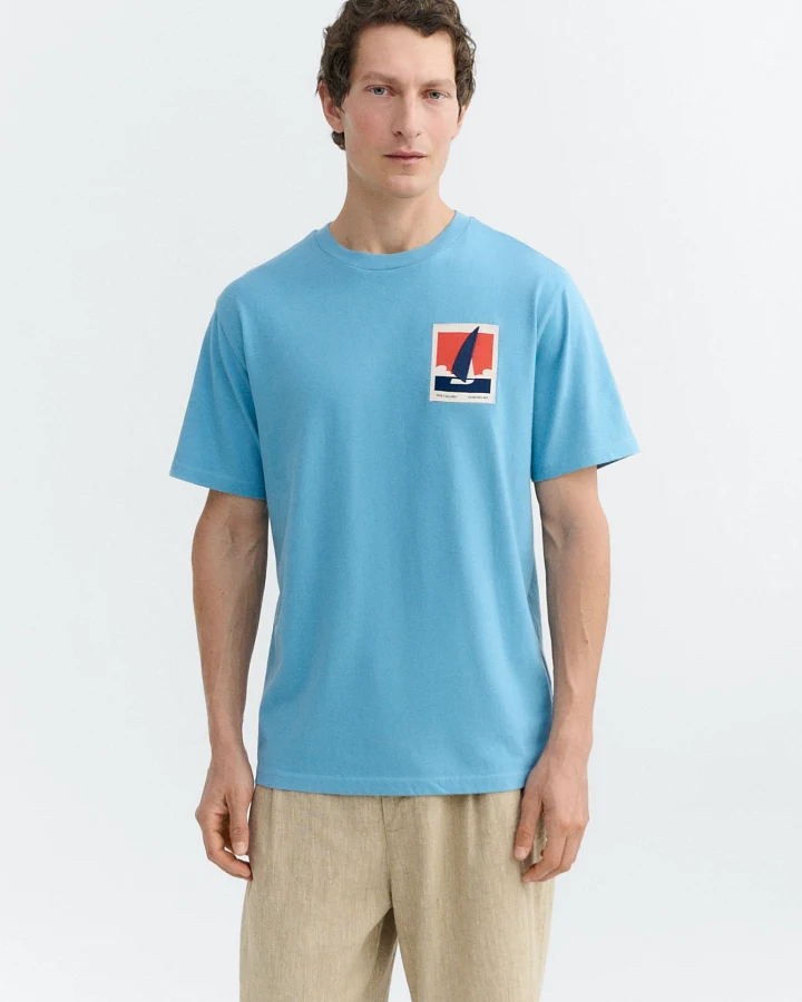 Thinking MU Herren vegan T-Shirt Patched Optimist Zach Blau