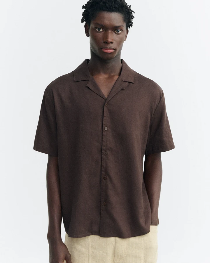 Thinking MU Herren vegan Hemd Junior Braun