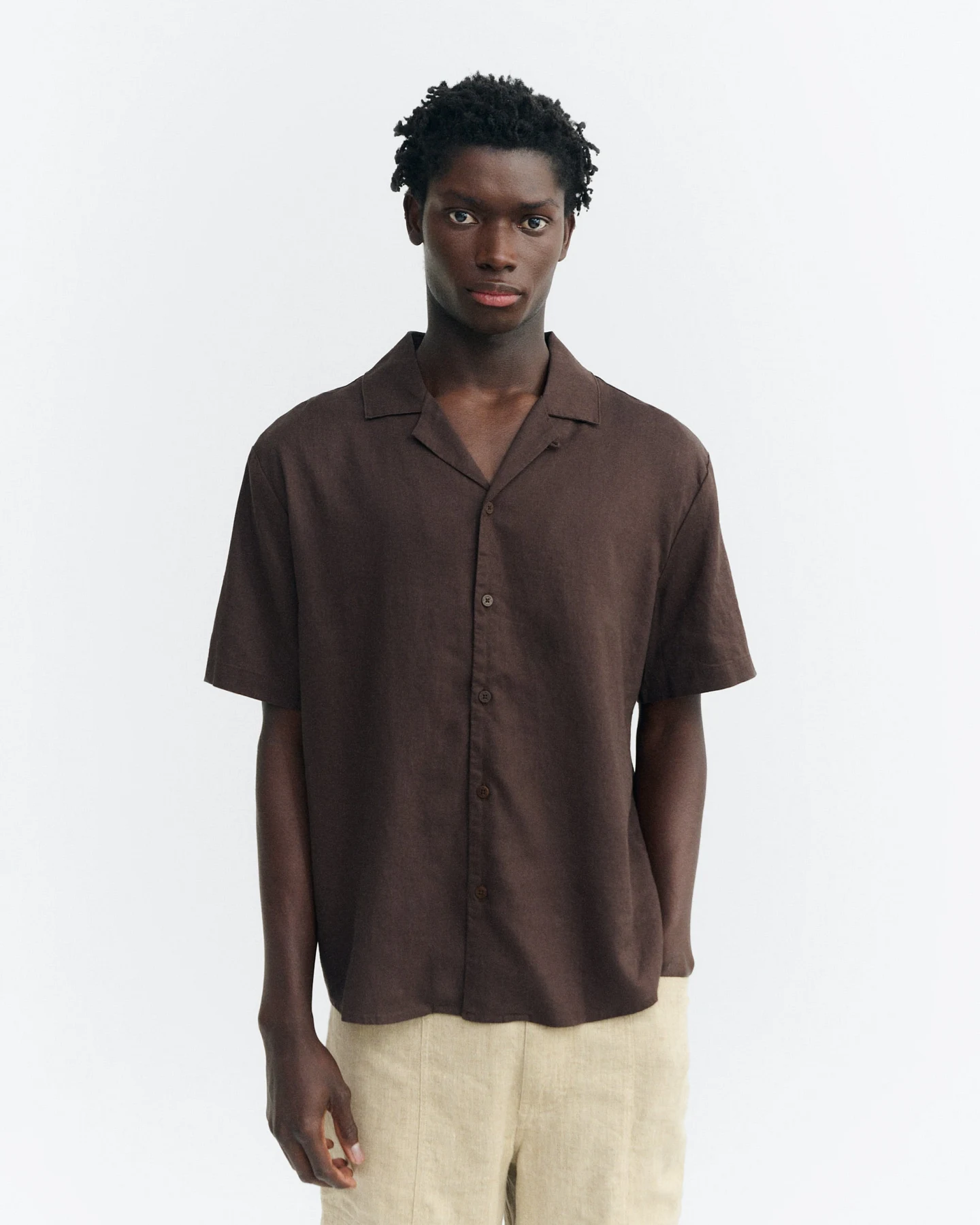 Thinking MU Herren vegan Hemd Junior Braun – Ansicht 2