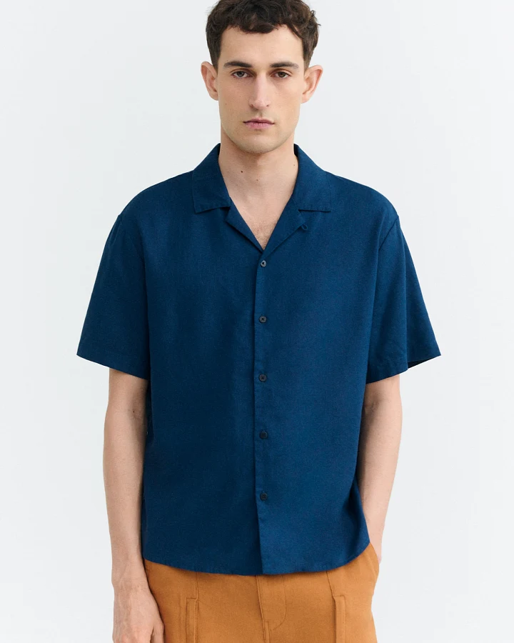 Thinking MU Herren vegan Hemd Junior Navy