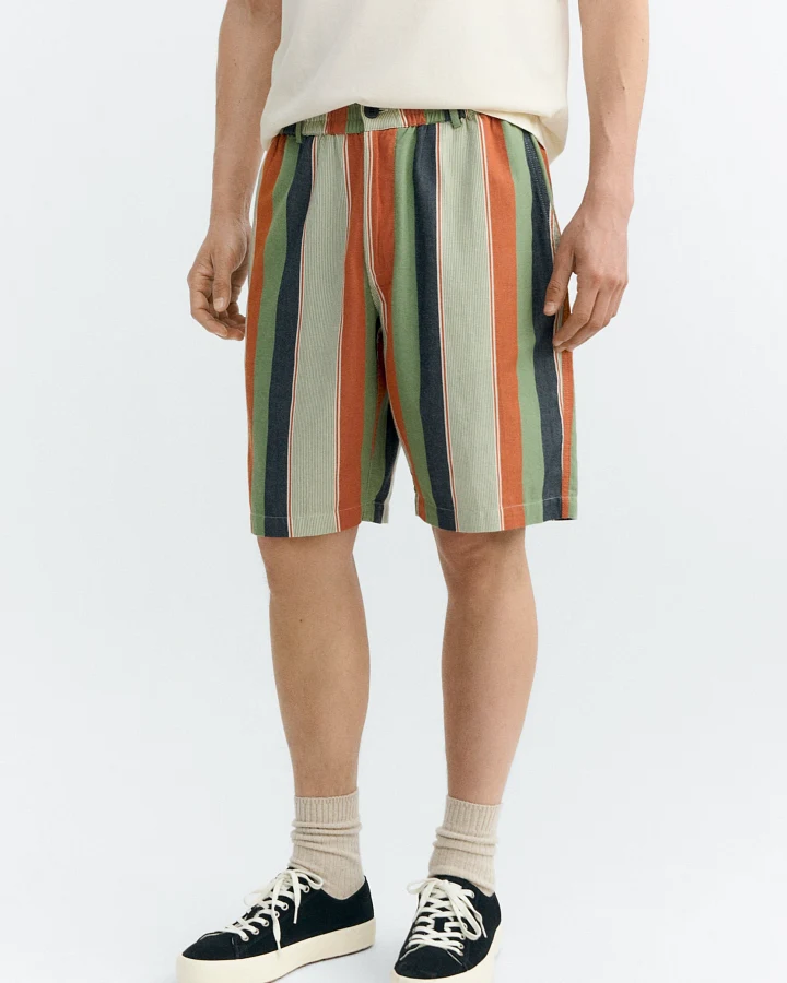 Thinking MU Herren vegan Shorts Bermudas Gasper Multicolor Stripes