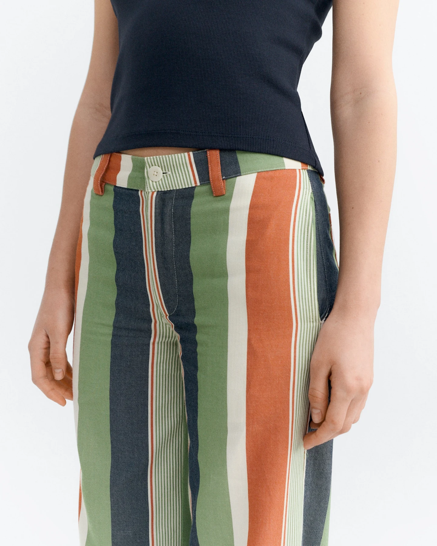 Thinking MU Damen vegan Hose Serena Gestreift Multicolor – Ansicht 2