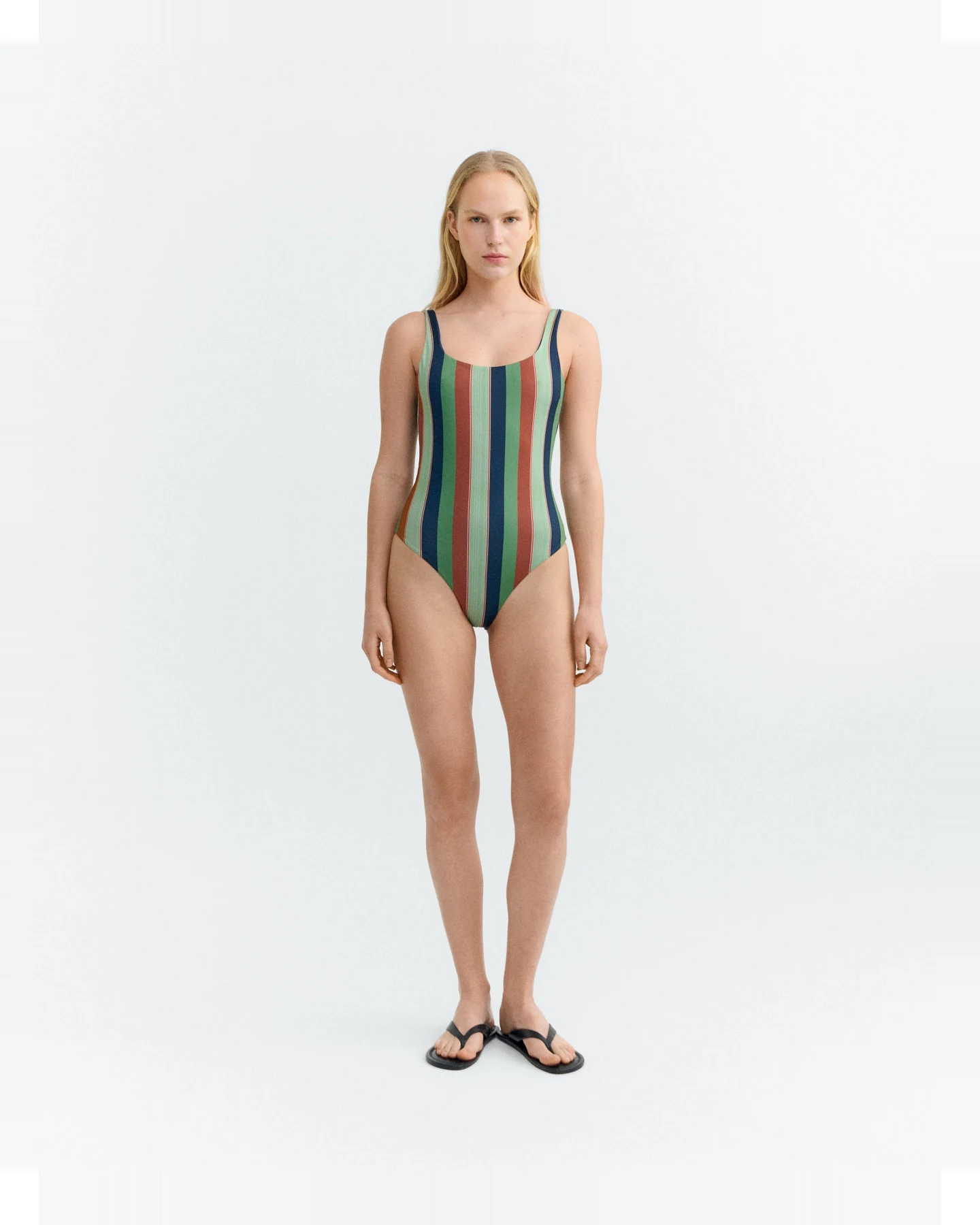 Thinking MU Damen vegan Badeanzug Amalfi Mehrfarbig Gestreift – Ansicht 2