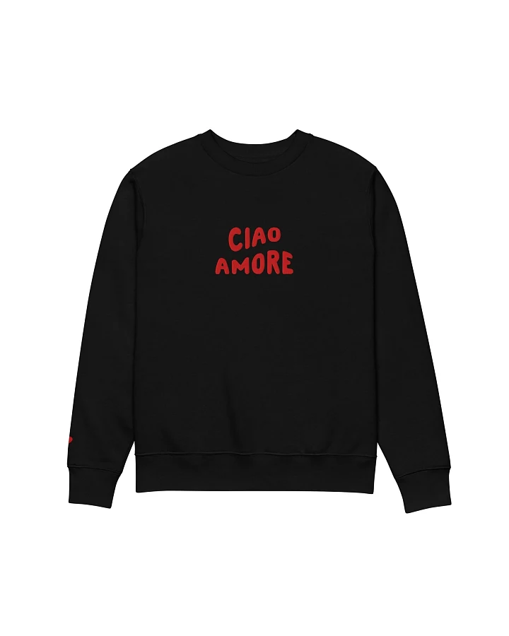 The Refined Spirit Damen vegan Sweatshirt Unisex Ciao Amore Schwarz