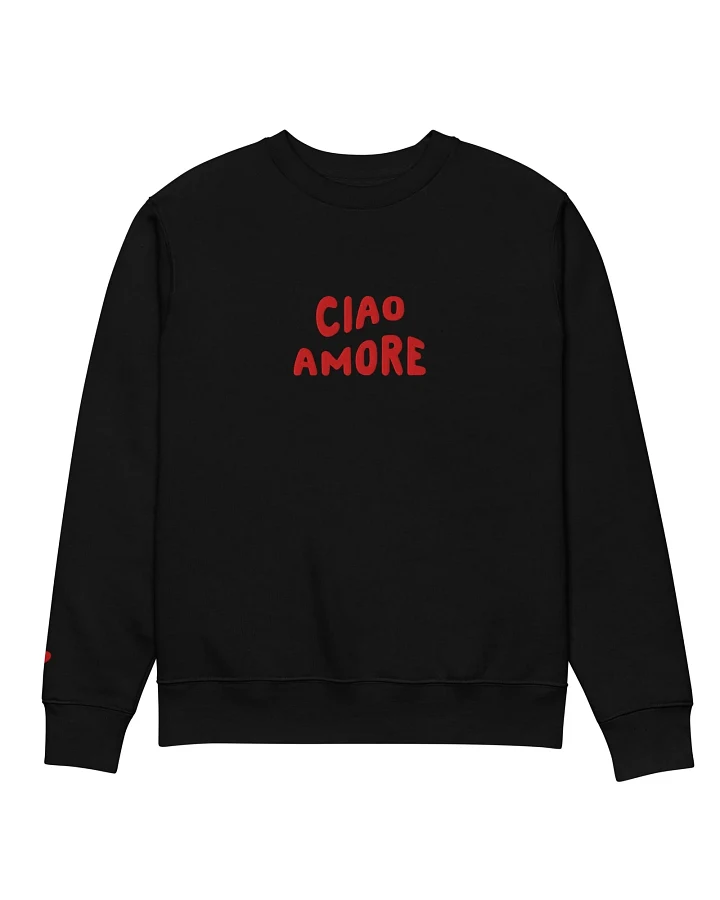 The Refined Spirit Damen vegan Sweatshirt Unisex Ciao Amore Schwarz