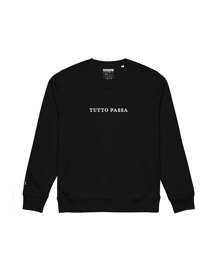 The Refined Spirit Damen vegan Sweatshirt Unisex Tutto Passa Bestickt Schwarz