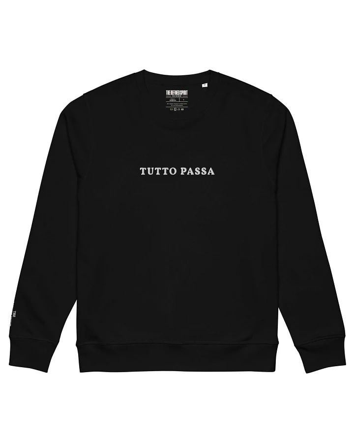 The Refined Spirit Damen vegan Sweatshirt Unisex Tutto Passa Bestickt Schwarz