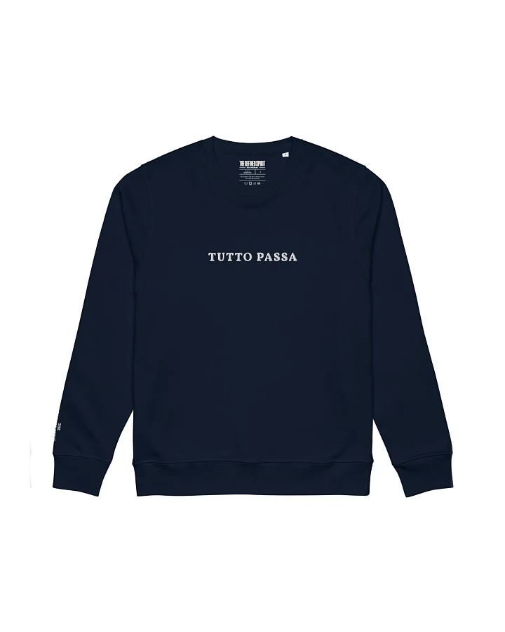 The Refined Spirit Damen vegan Sweatshirt Unisex Tutto Passa Gesticktes French Navy