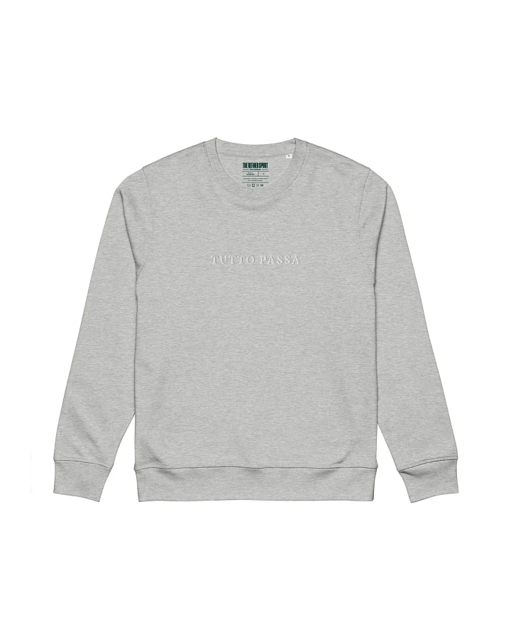 The Refined Spirit Damen vegan Sweatshirt Unisex Tutto Passa Gesticktes Heidekraut Grau
