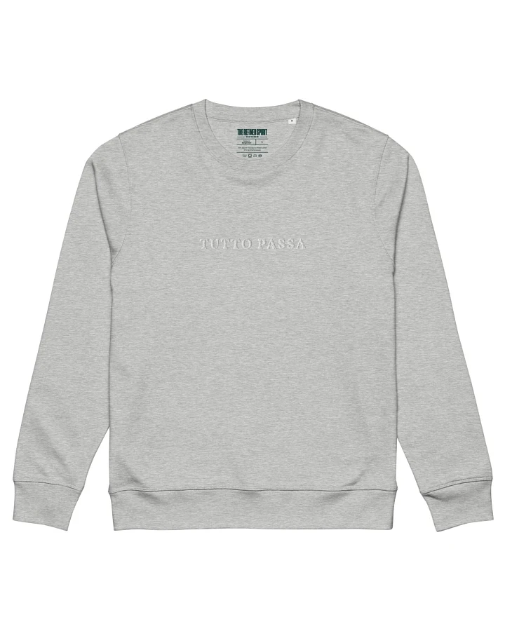 The Refined Spirit Damen vegan Sweatshirt Unisex Tutto Passa Gesticktes Heidekraut Grau