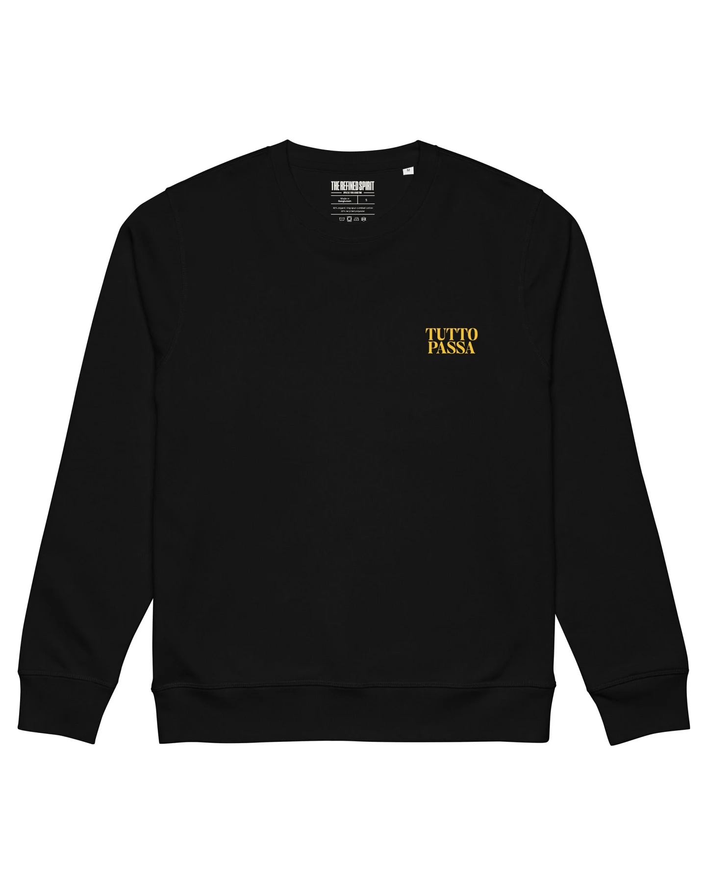 The Refined Spirit Damen vegan Sweatshirt Unisex Tutto Passa Schwarz – Ansicht 2
