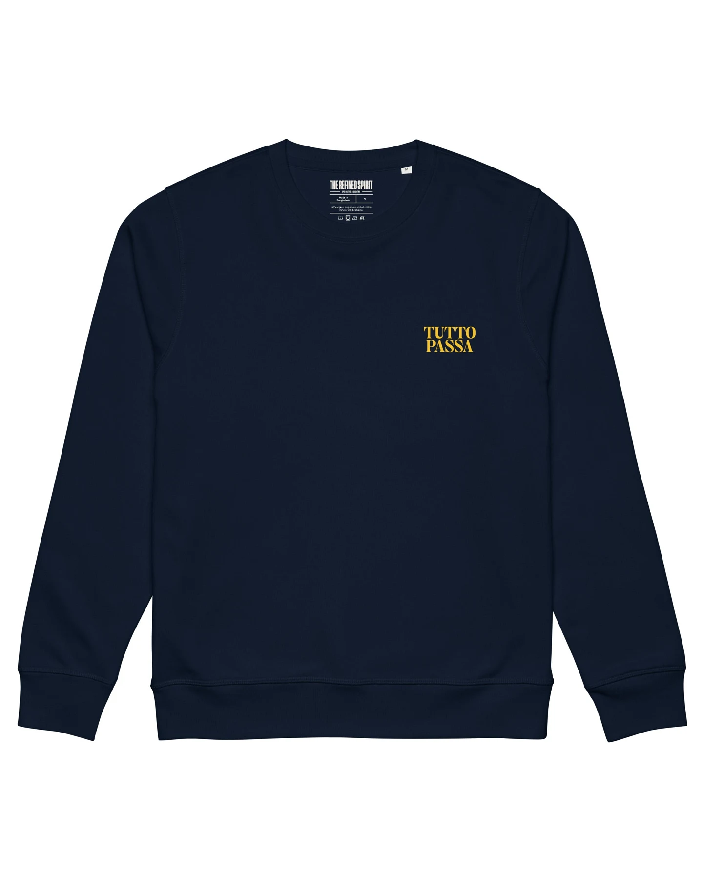 The Refined Spirit Damen vegan Sweatshirt Unisex Tutto Passa French Navy – Ansicht 2