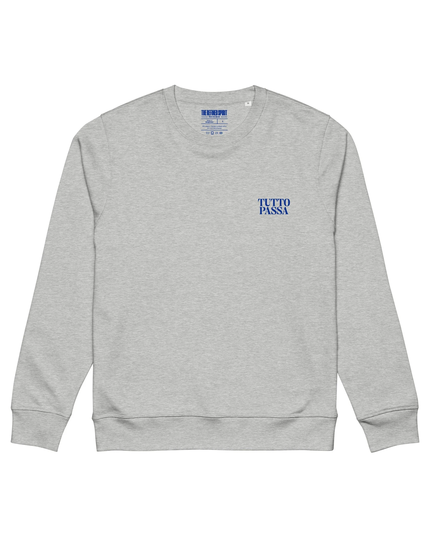 The Refined Spirit Damen vegan Sweatshirt Unisex Tutto Passa Heather Grey – Ansicht 2