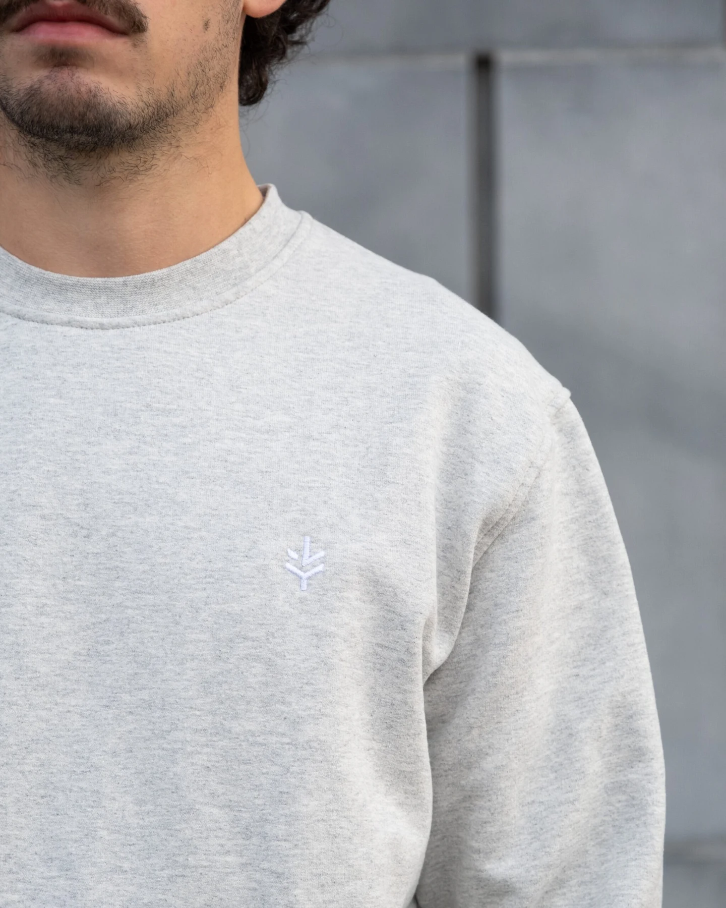 Lucid Collective Herren vegan Sweatshirt Just Heather Grey – Ansicht 2