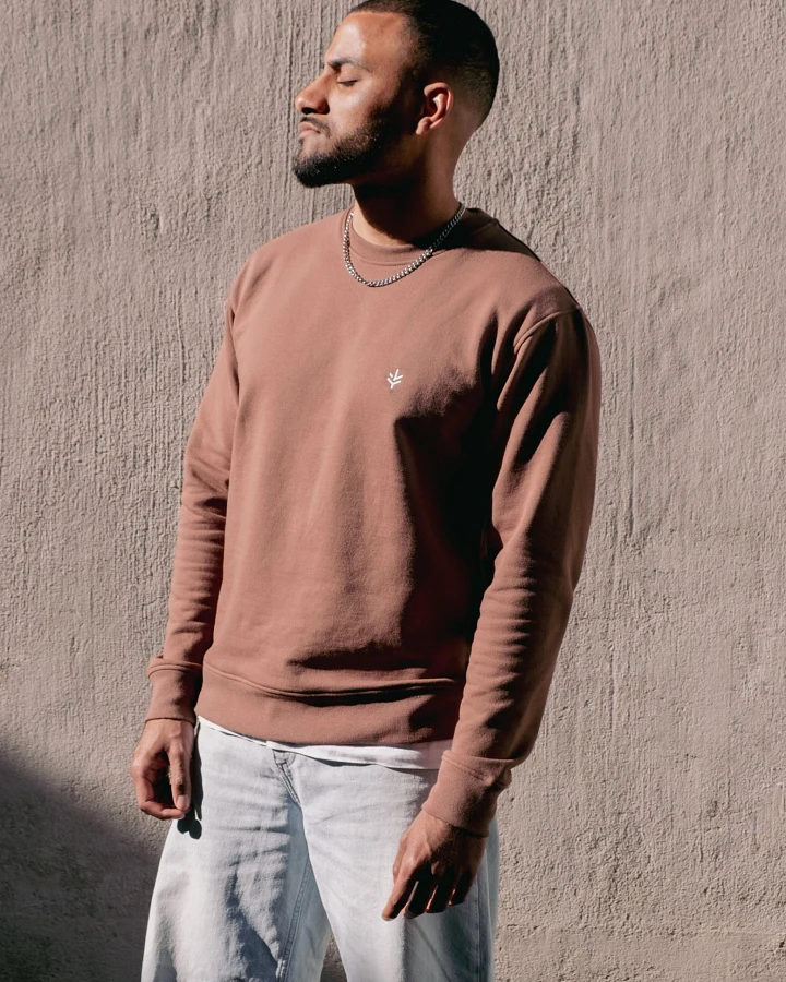 Lucid Collective Herren vegan Sweatshirt Just Brown