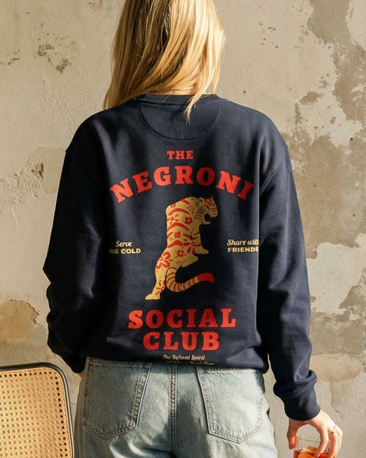 The Refined Spirit Damen vegan Sweatshirt Unisex The Negroni Social Club French Navy