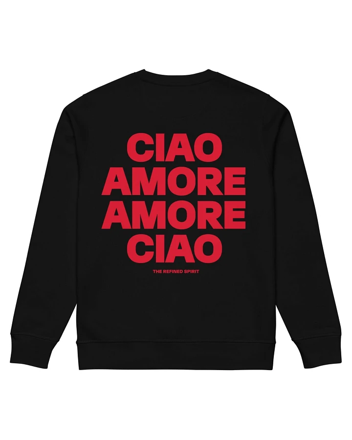 The Refined Spirit Damen vegan Sweatshirt Unisex Amore Ciao Schwarz